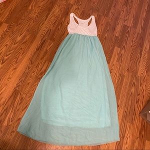 aqua maxi dress